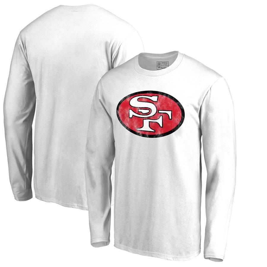 San Francisco 49ers NFL Pro Line by Fanatics Branded Throwback Logo Long Sleeve T-shirt - White