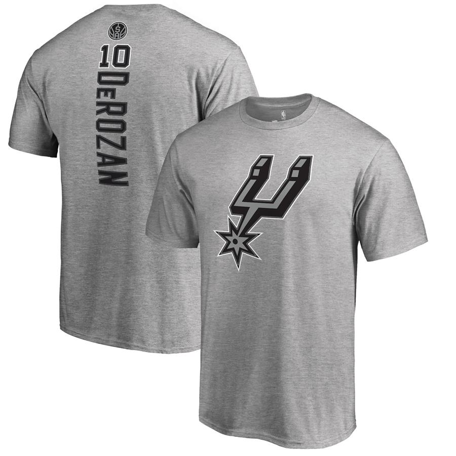 DeMar DeRozan San Antonio Spurs Fanatics Branded Team Backer Name & Number T-Shirt - Heathered Gray
