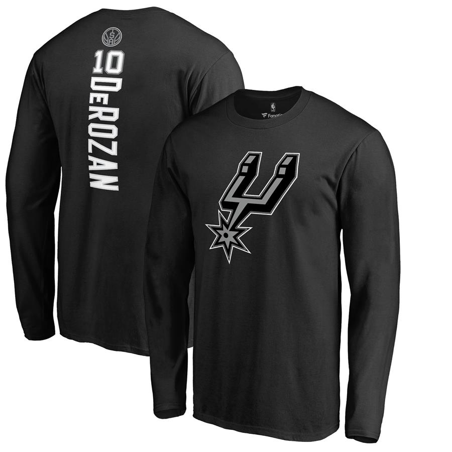 DeMar DeRozan San Antonio Spurs Fanatics Branded Team Backer Name & Number Long Sleeve T-Shirt - Black