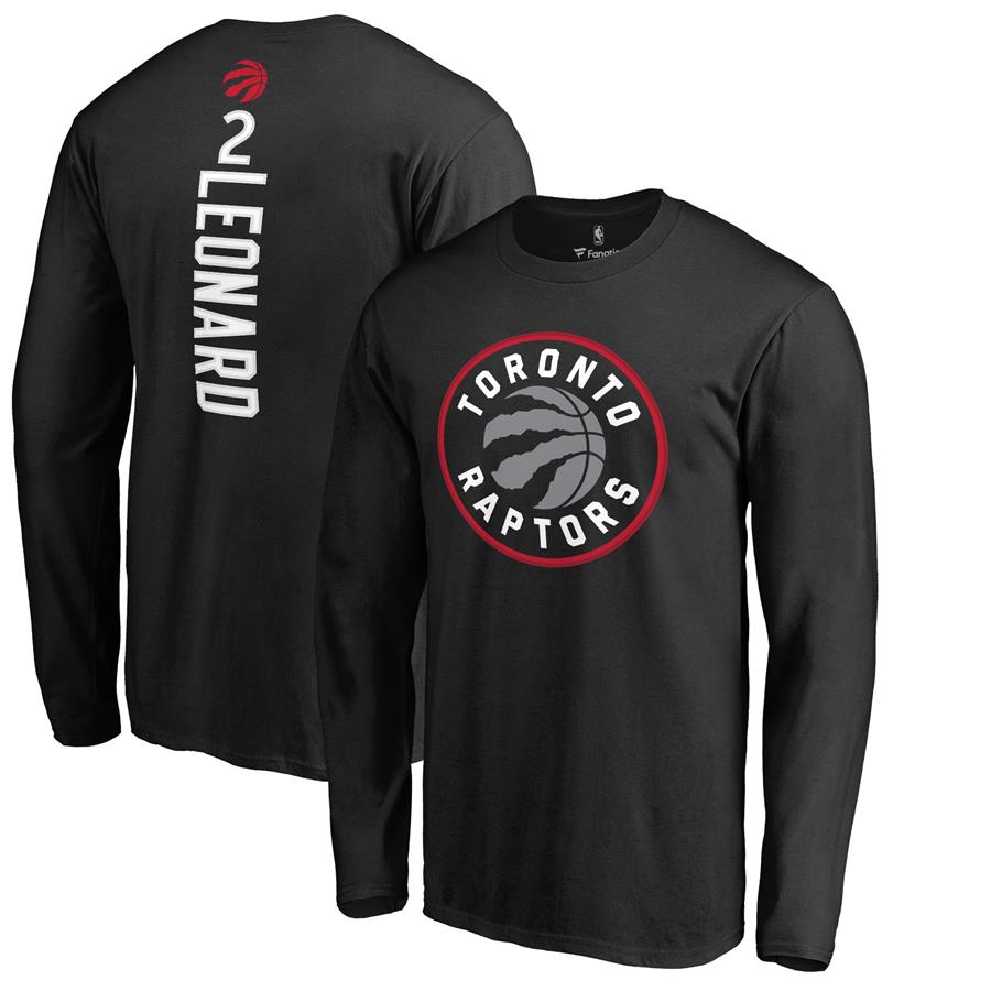 Kawhi Leonard Toronto Raptors Fanatics Branded Team Backer Name & Number Long Sleeve T-Shirt - Black