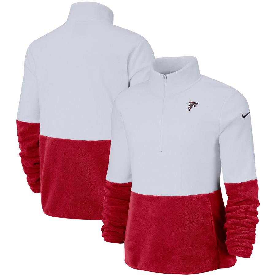 Atlanta Falcons Nike Women's Therma Fleece Half-Zip Pullover Jacket - White
