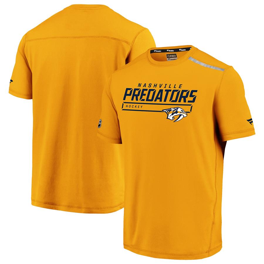 Nashville Predators Fanatics Branded Authentic Pro Clutch T-Shirt - Gold