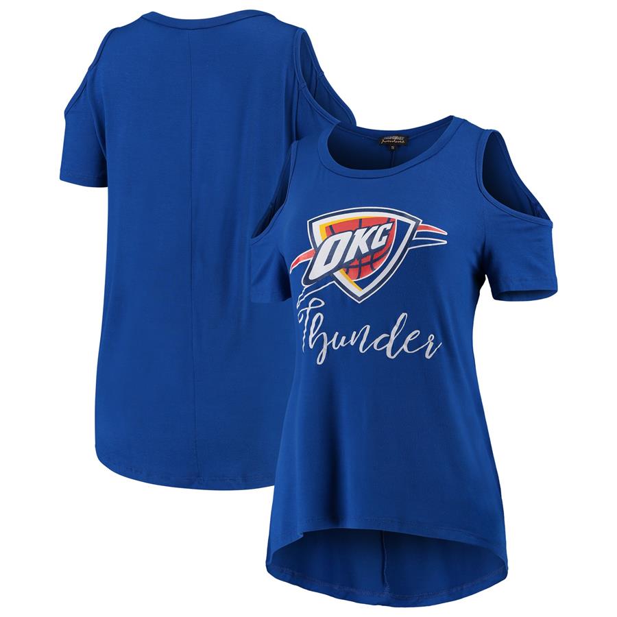 Oklahoma City Thunder Women's Flowy Cold Shoulder T-Shirt - Blue