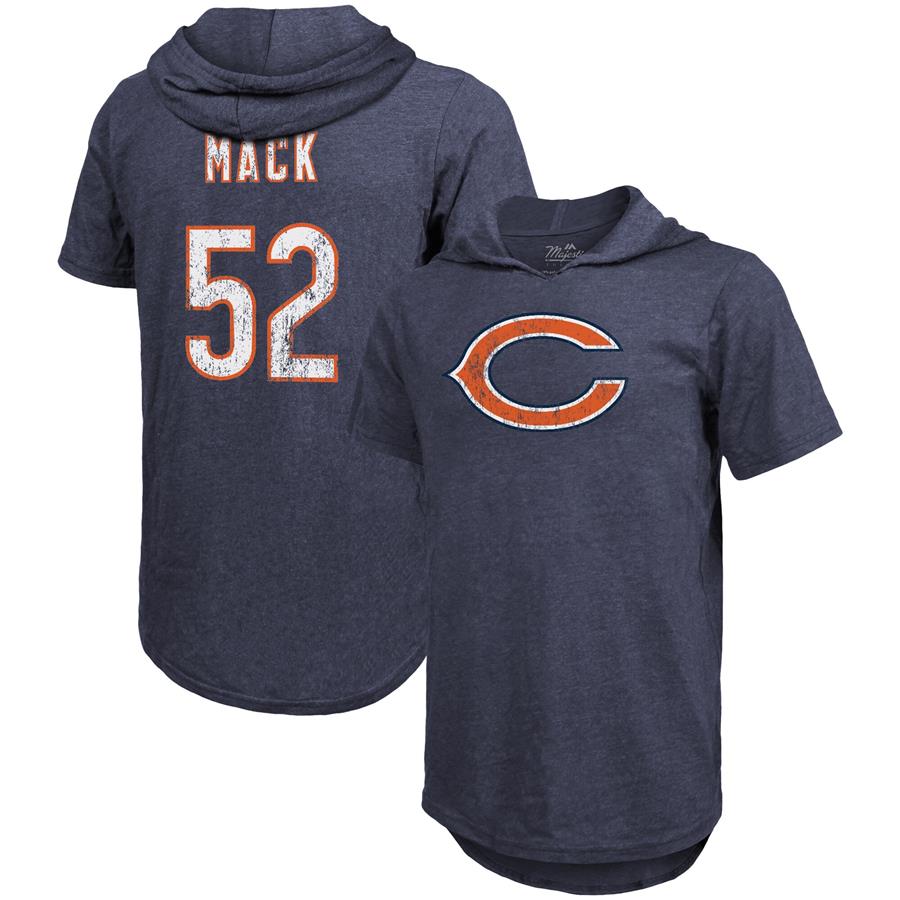 Khalil Mack Chicago Bears Fanatics Branded Player Name & Number Tri-Blend Hoodie T-Shirt - Navy