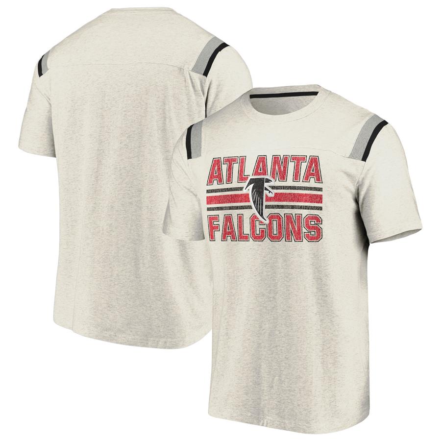 Atlanta Falcons NFL Pro Line by Fanatics Branded True Classics Logo Stripe T-Shirt - Ash