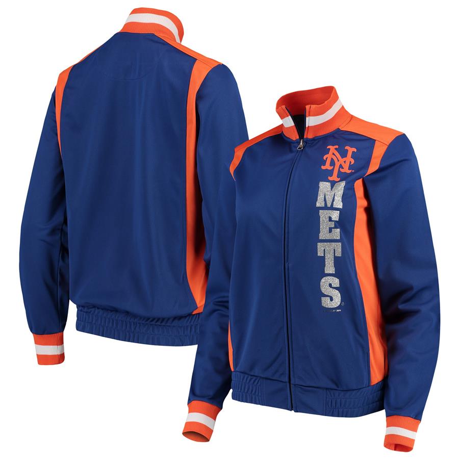 New York Mets G-III 4Her by Carl Banks Women's On Deck Full-Zip Track Jacket - Royal