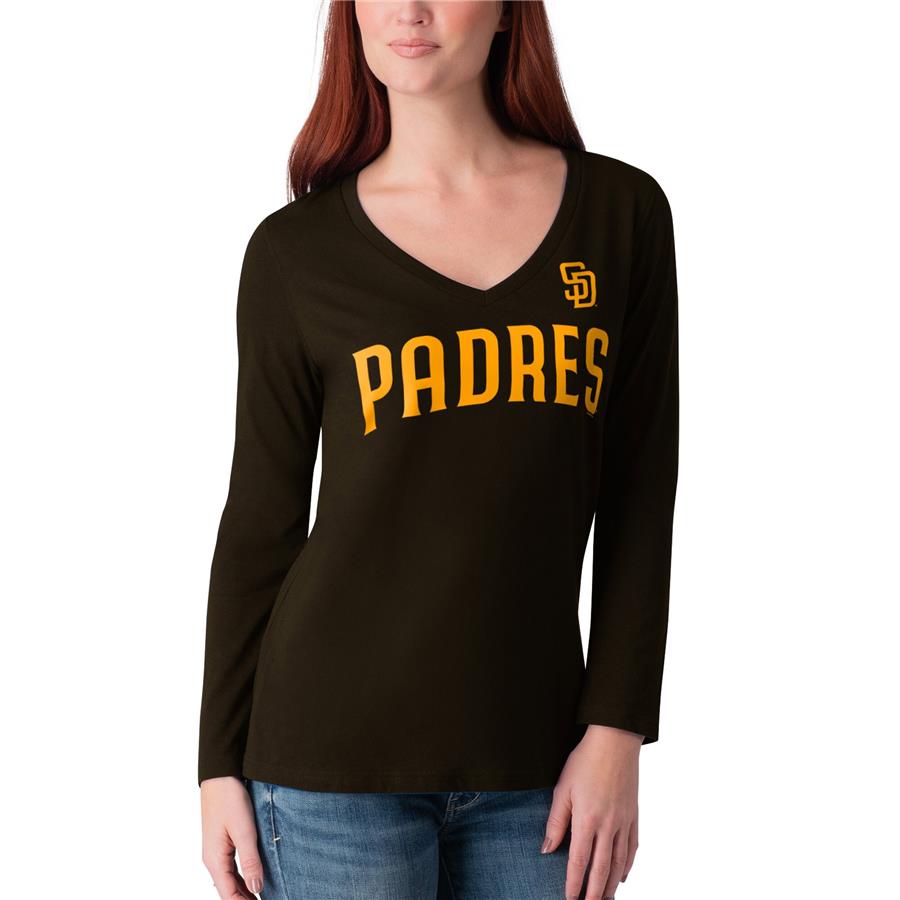 San Diego Padres G-III 4Her by Carl Banks Women's Post Season Long Sleeve T-Shirt - Navy