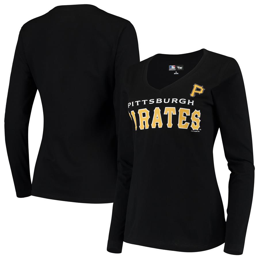 Pittsburgh Pirates G-III 4Her by Carl Banks Women's Post Season Long Sleeve T-Shirt - Black