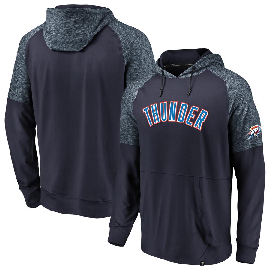 Oklahoma City Thunder Fanatics Branded Made to Move Static Performance Raglan Pullover Hoodie - Navy