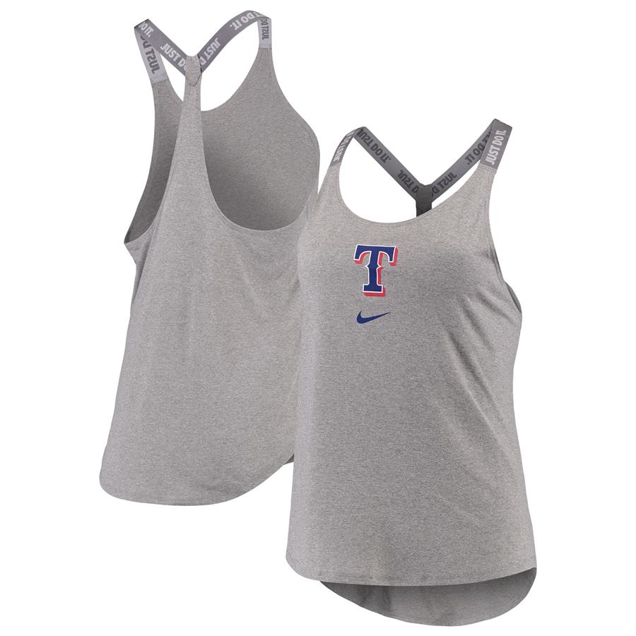Texas Rangers Nike Women's Elastika Performance Tank Top - Charcoal