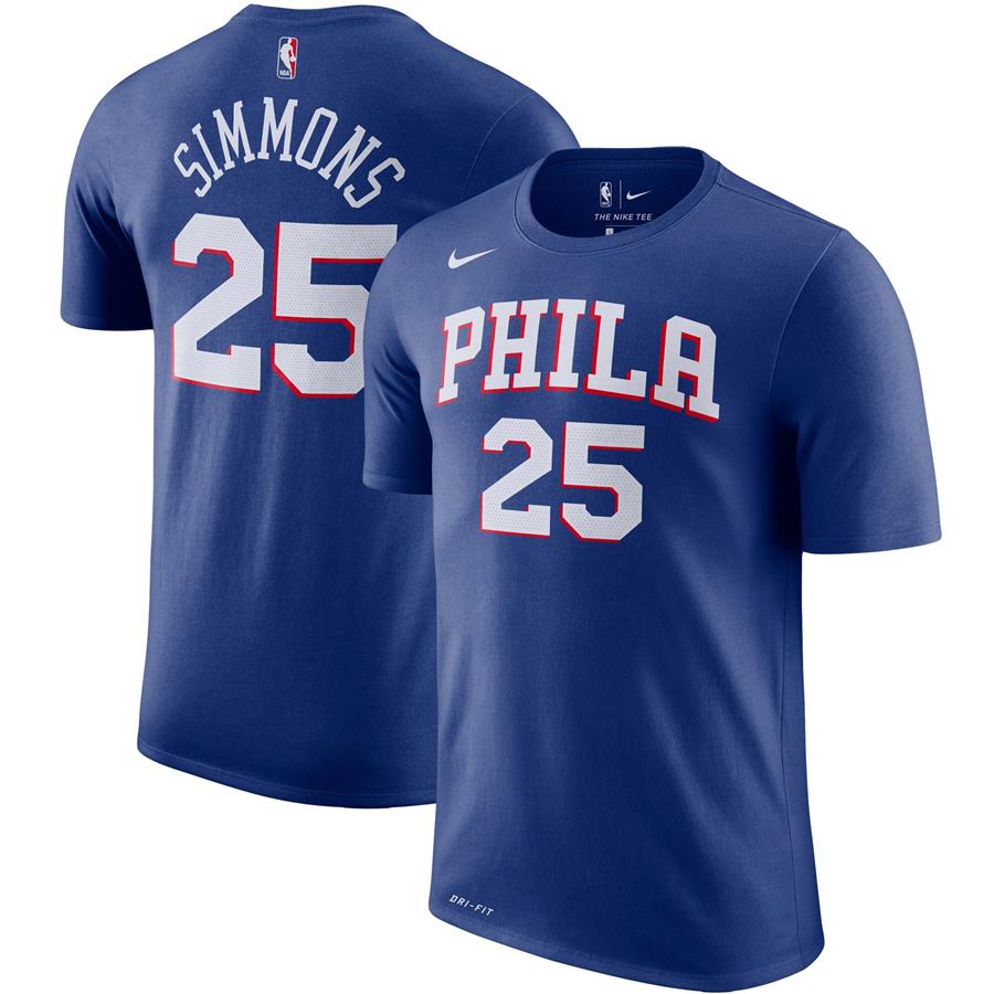 Ben Simmons Philadelphia 76ers Nike Player Name & Number Performance T-Shirt - Royal