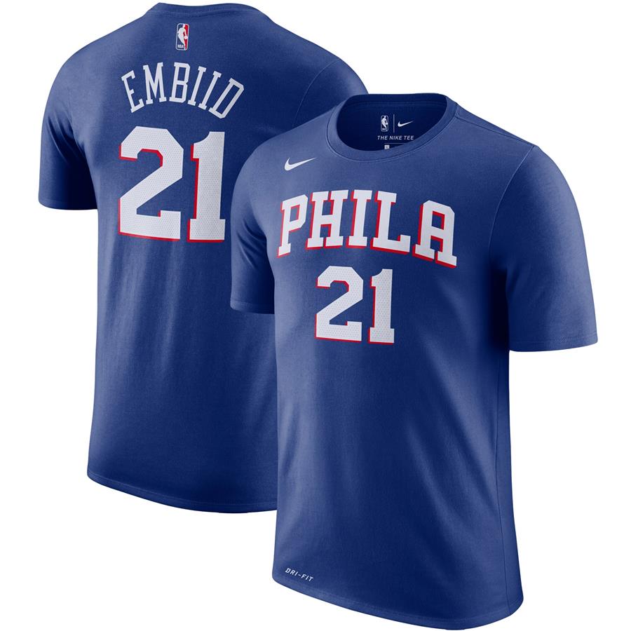 Joel Embiid Philadelphia 76ers Nike Player Name & Number Performance T-Shirt - Royal