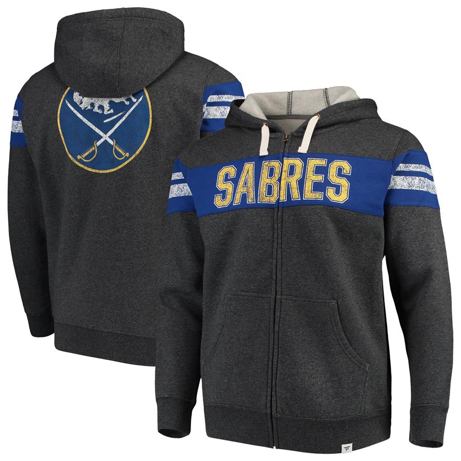 Buffalo Sabres Fanatics Branded True Classics Script Fleece Full-Zip Hoodie - Gray