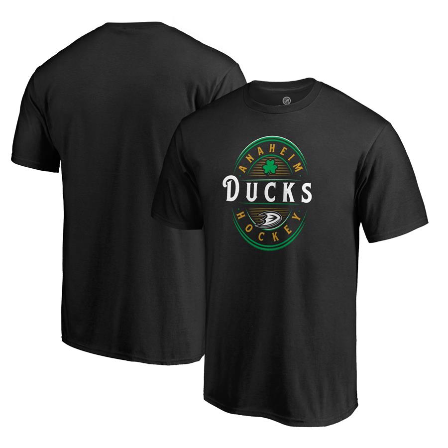 Anaheim Ducks Fanatics Branded St. Patrick's Day Forever Lucky T-Shirt - Black