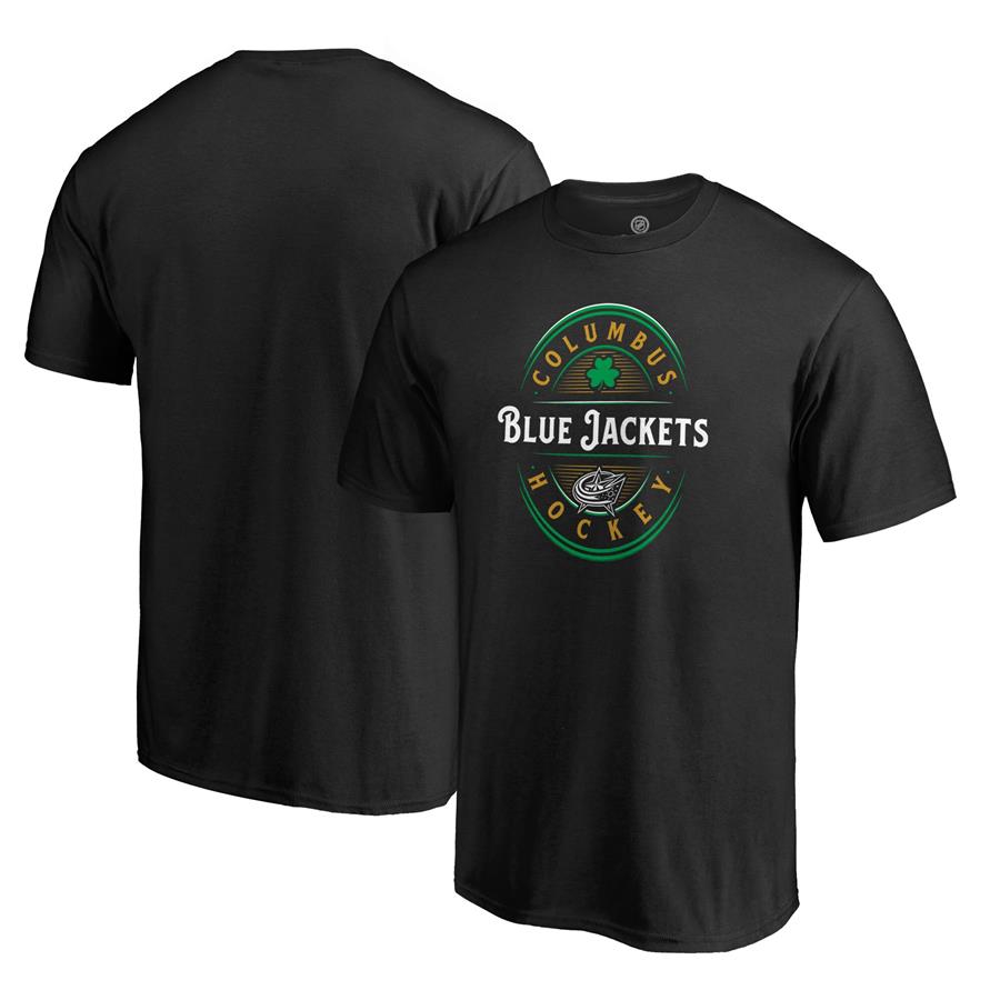 Columbus Blue Jackets Fanatics Branded St. Patrick's Day Forever Lucky T-Shirt - Black