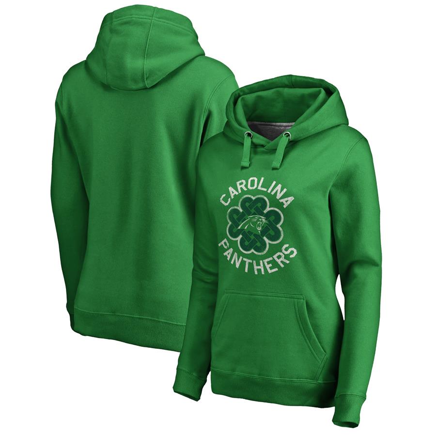 Carolina Panthers NFL Pro Line by Fanatics Branded Women's St. Patrick's Day Luck Tradition Pullover Hoodie - Kelly Green