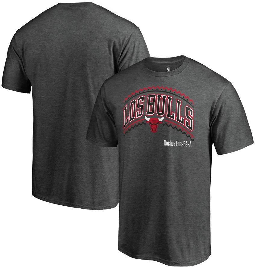 Chicago Bulls Fanatics Branded Noches Ene-Be-A Wordmark T-Shirt - Heather Gray