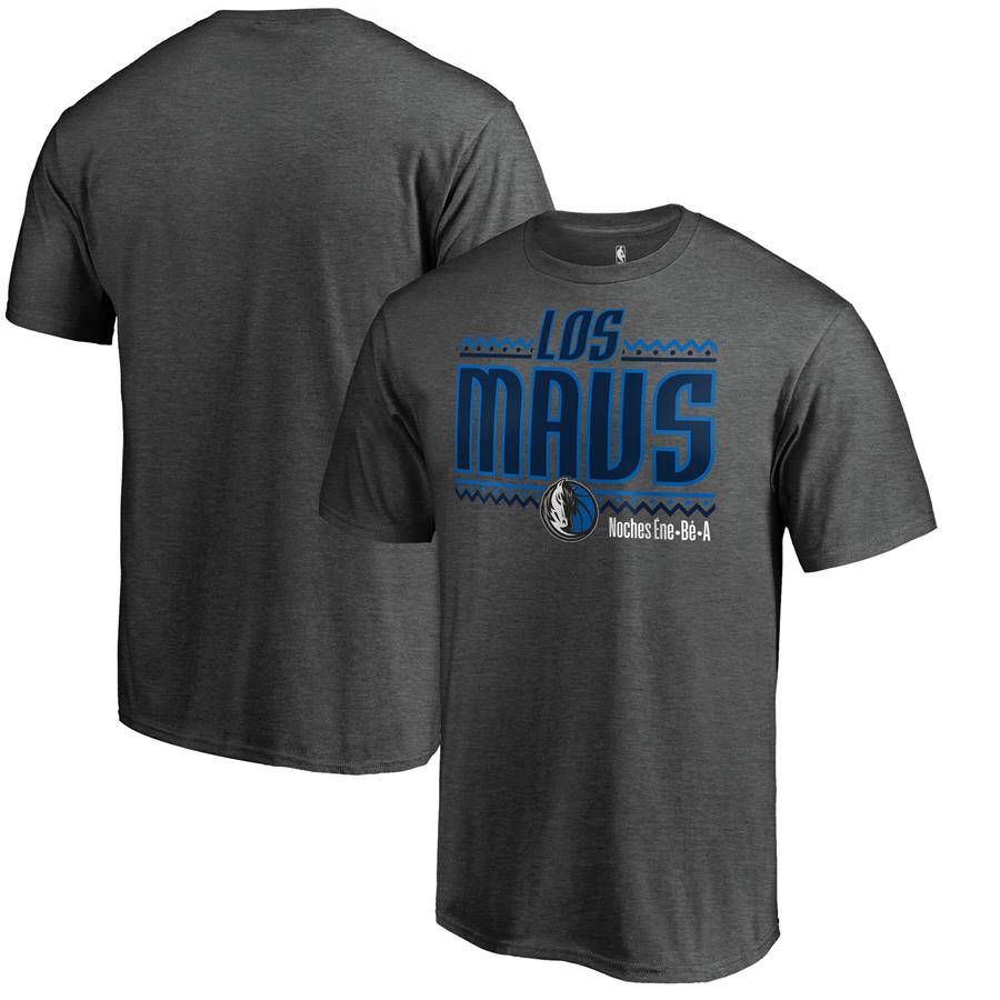 Dallas Mavericks Fanatics Branded Noches Ene-Be-A Wordmark T-Shirt - Heather Gray