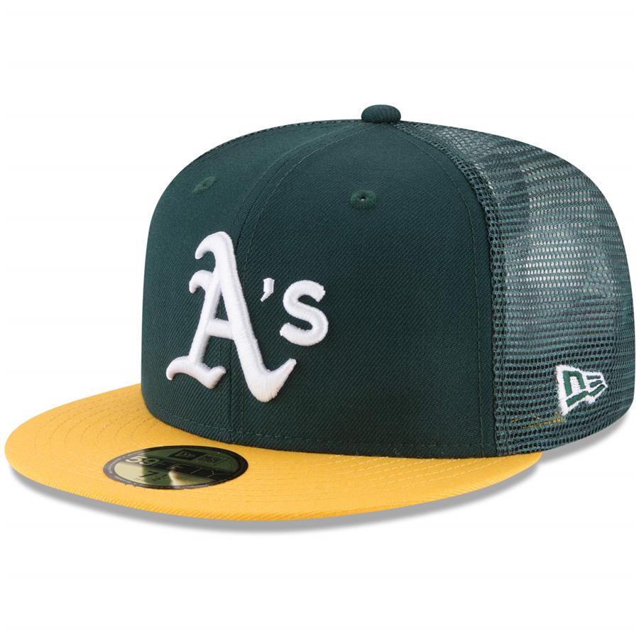 Oakland Athletics New Era On-Field Replica Mesh Back 59FIFTY Fitted Hat - Green