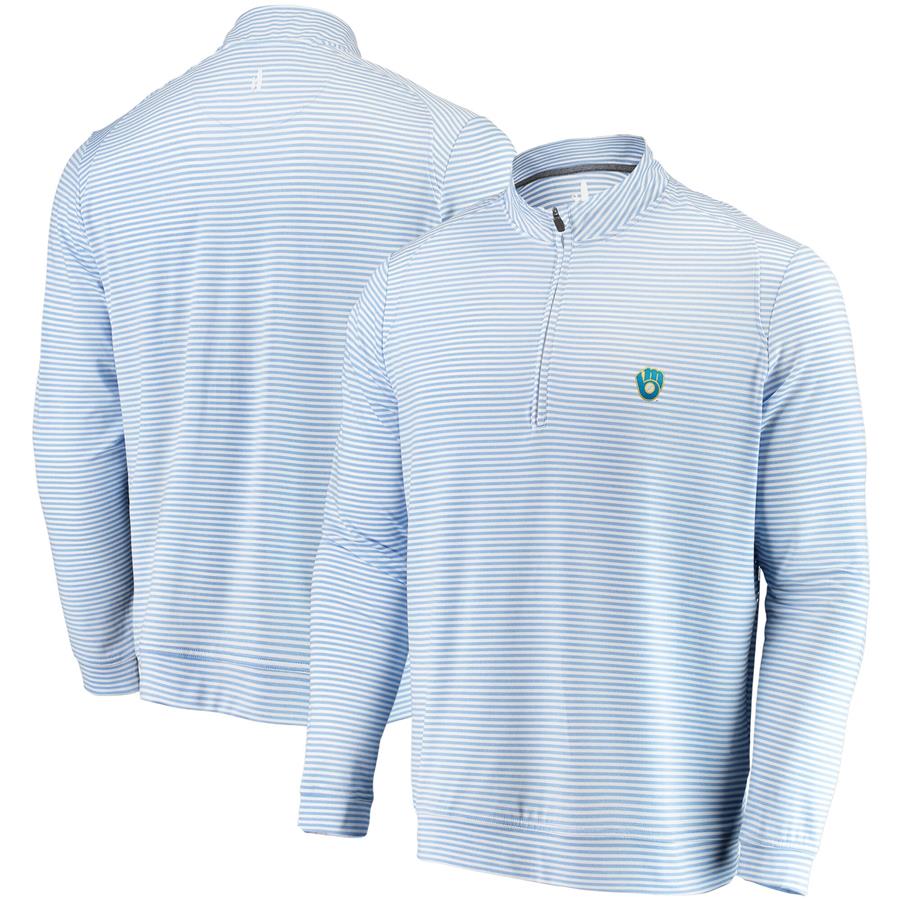 Milwaukee Brewers johnnie-O Turn Quarter-Zip Jacket - Light Blue