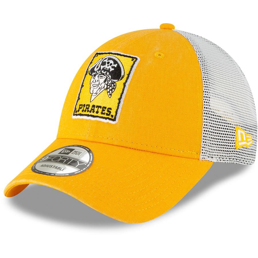 Pittsburgh Pirates New Era Cooperstown Collection 1967 Trucker 9FORTY Adjustable Hat - Gold
