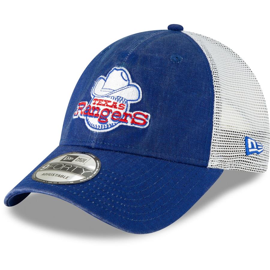 Texas Rangers New Era Cooperstown Collection 1972 Trucker 9FORTY Adjustable Hat - Royal
