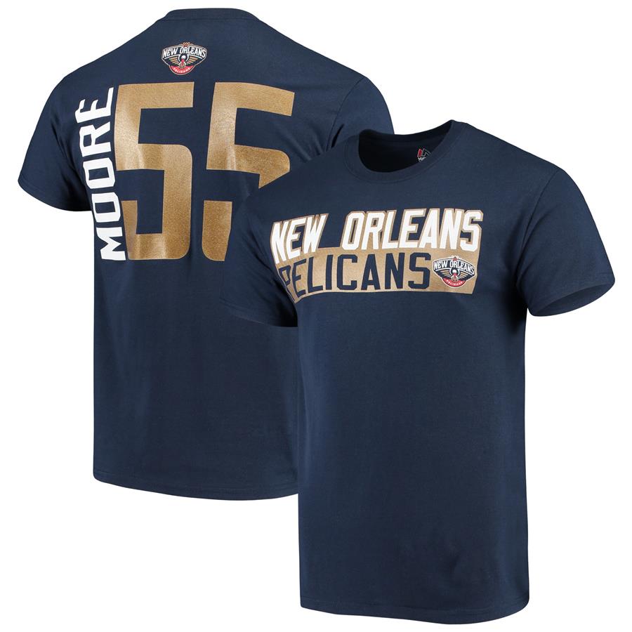 E'Twaun Moore New Orleans Pelicans Majestic Vertical Name & Number T-Shirt - Navy
