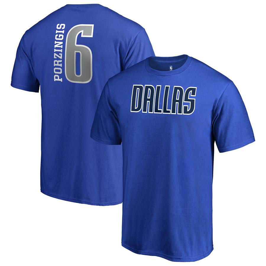 Kristaps Porzingis Dallas Mavericks Fanatics Branded Side Sweep T-Shirt - Royal