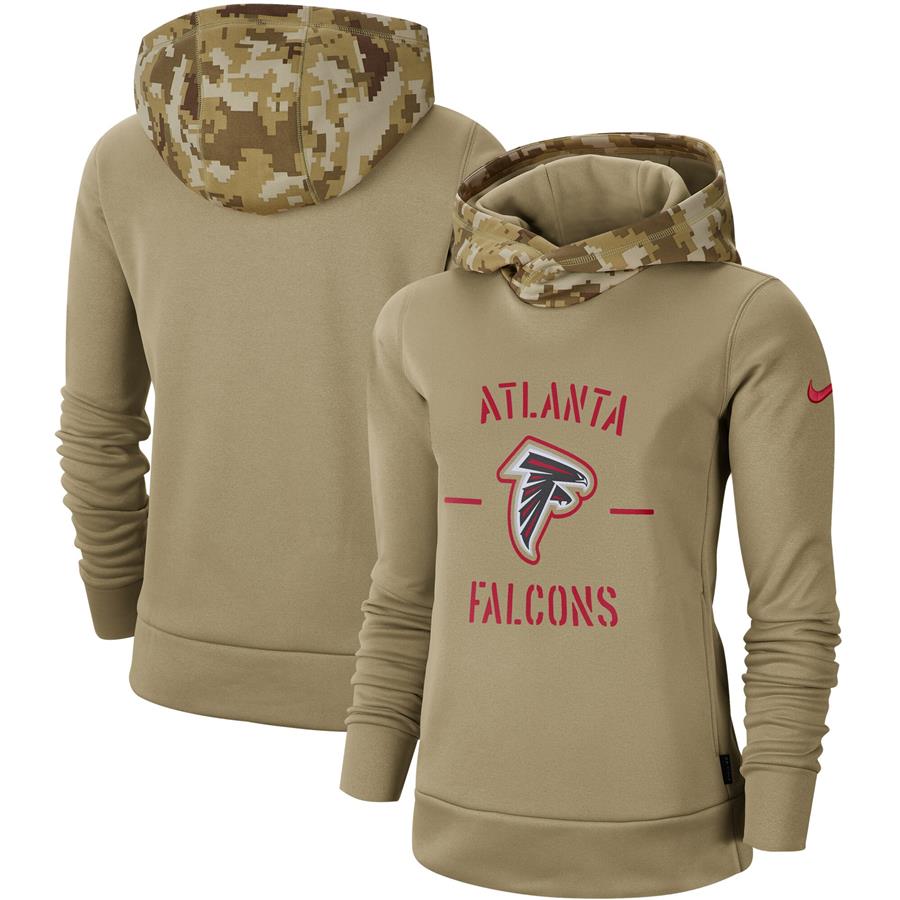 Atlanta Falcons Nike Women's 2019 Salute to Service Therma Pullover Hoodie - Khaki