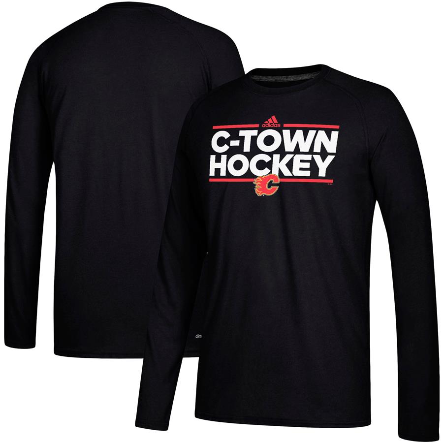Calgary Flames adidas Local Ultimate Dassler Long Sleeve T-Shirt - Black