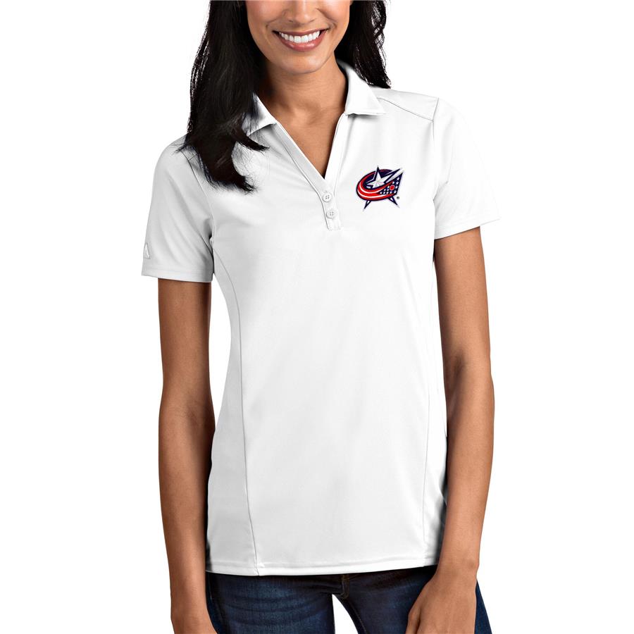 Columbus Blue Jackets Antigua Women's Tribute Polo - White