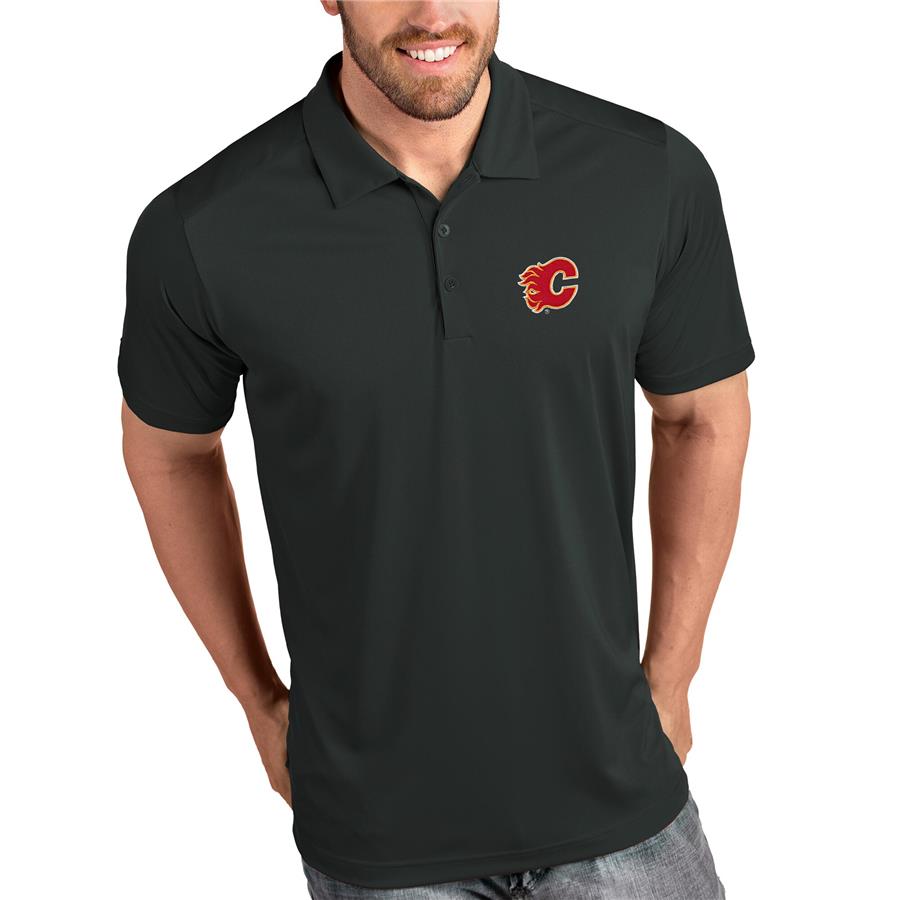 Calgary Flames Antigua Tribute Polo - Gray