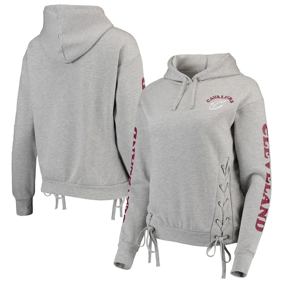Cleveland Cavaliers Junk Food Women's French Terry Pullover Hoodie - Heathered Gray