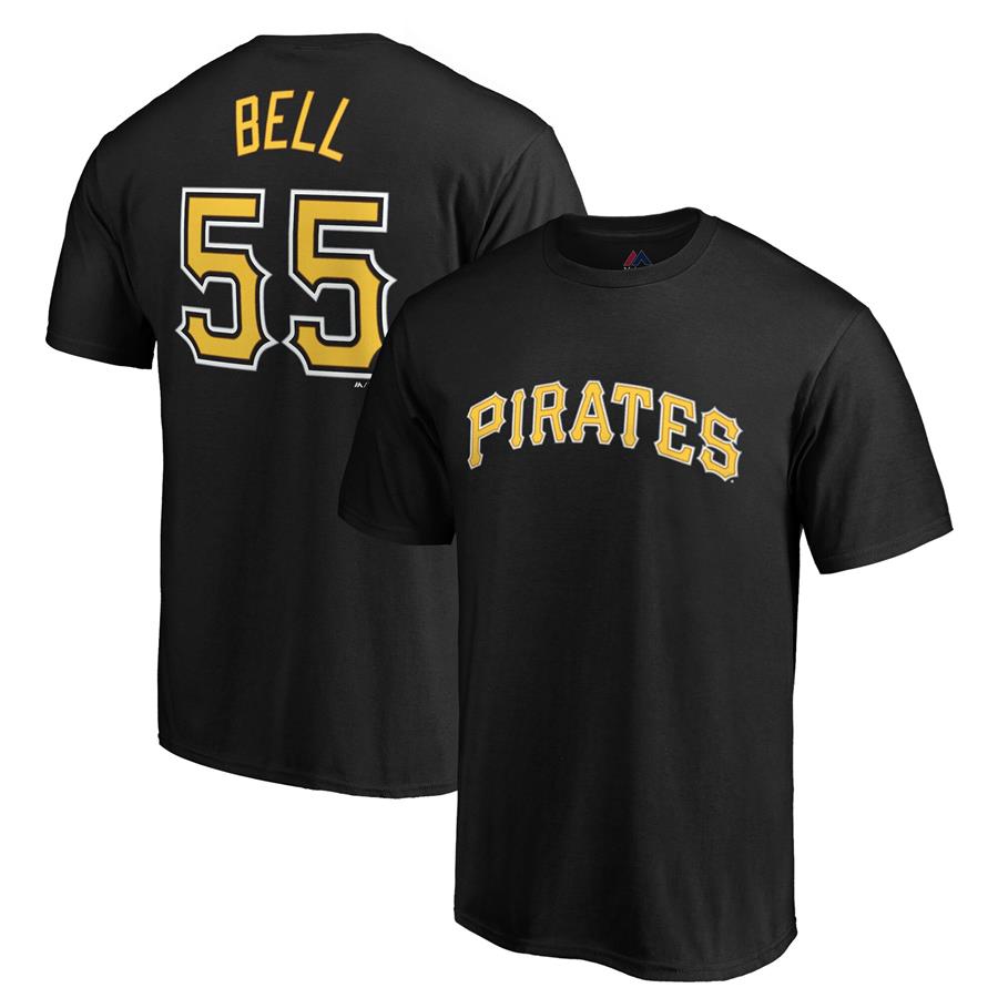 Josh Bell Pittsburgh Pirates Majestic Official Player Name & Number T-Shirt - Black