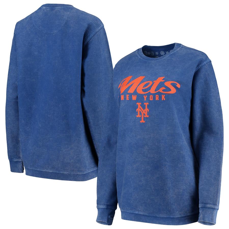 New York Mets G-III 4Her by Carl Banks Women's Comfy Cord Pullover Sweatshirt - Royal