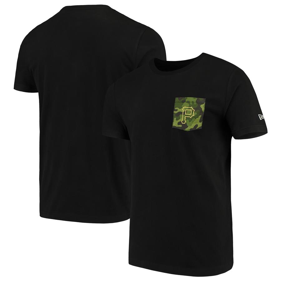 Pittsburgh Pirates New Era Armed Special Forces Camo Pocket T-Shirt - Black