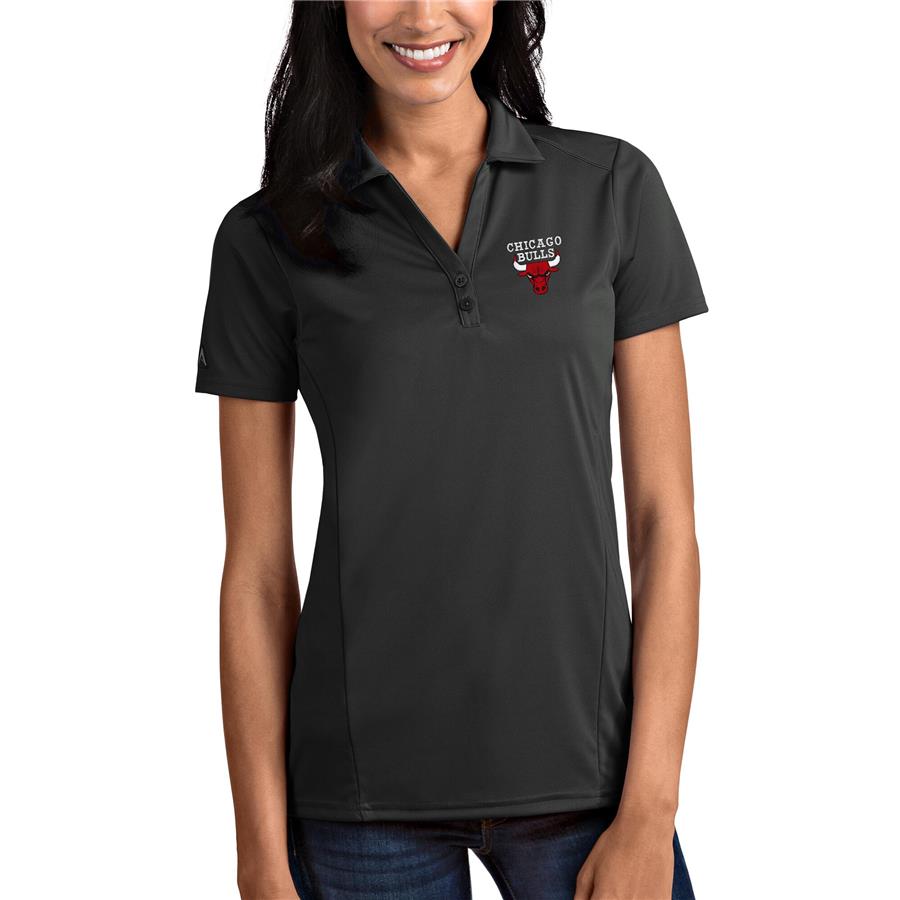 Chicago Bulls Antigua Women's Tribute Polo - Charcoal