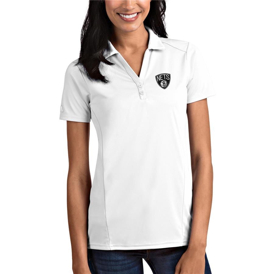 Brooklyn Nets Antigua Women's Tribute Polo - White