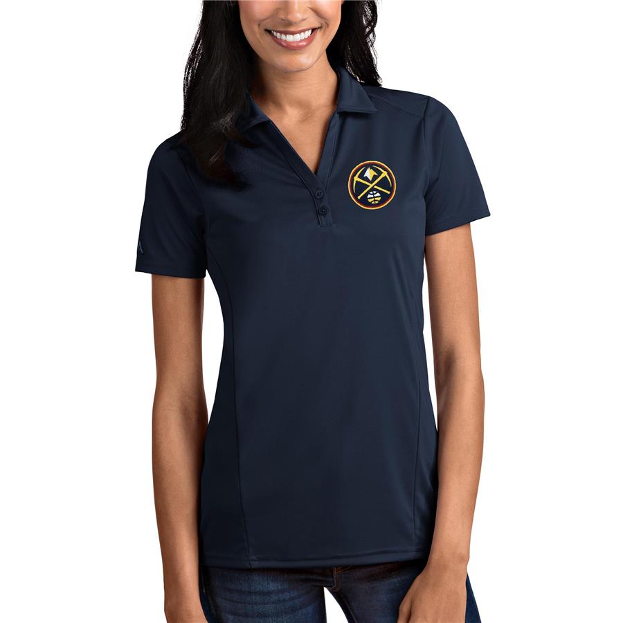 Denver Nuggets Antigua Women's Tribute Polo - Navy