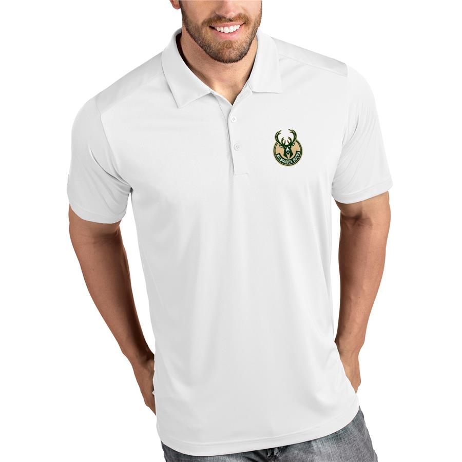 Milwaukee Bucks Antigua Tribute Polo - White