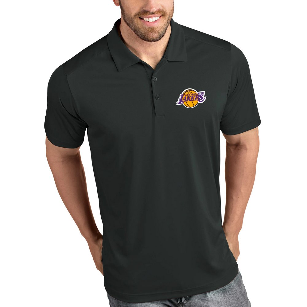 Los Angeles Lakers Antigua Tribute Polo - Charcoal