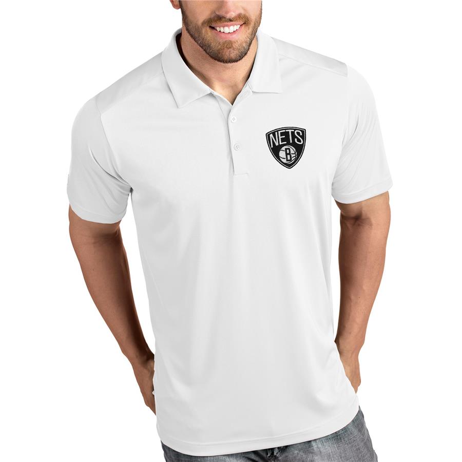 Brooklyn Nets Antigua Tribute Polo - White