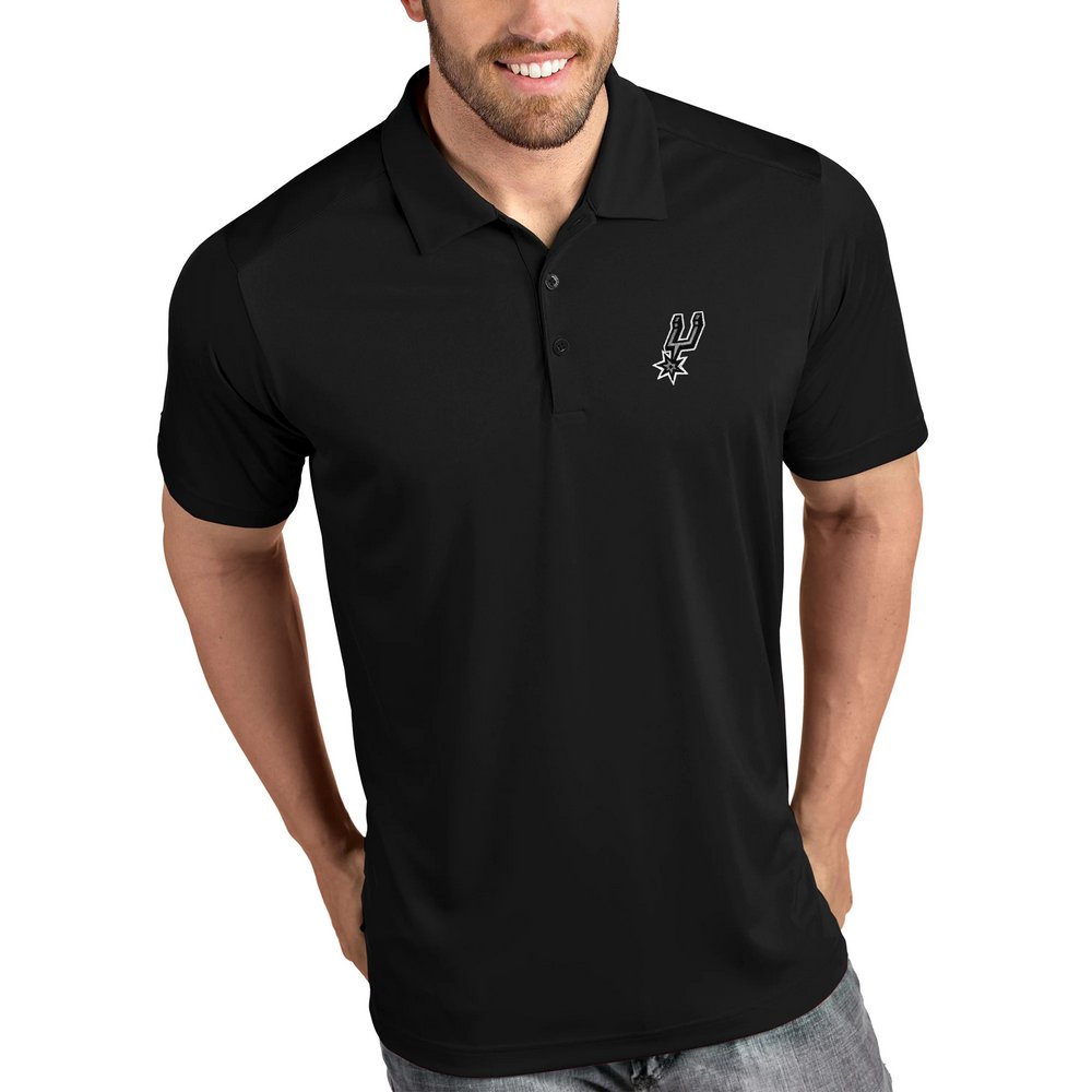 San Antonio Spurs Antigua Tribute Polo - Black
