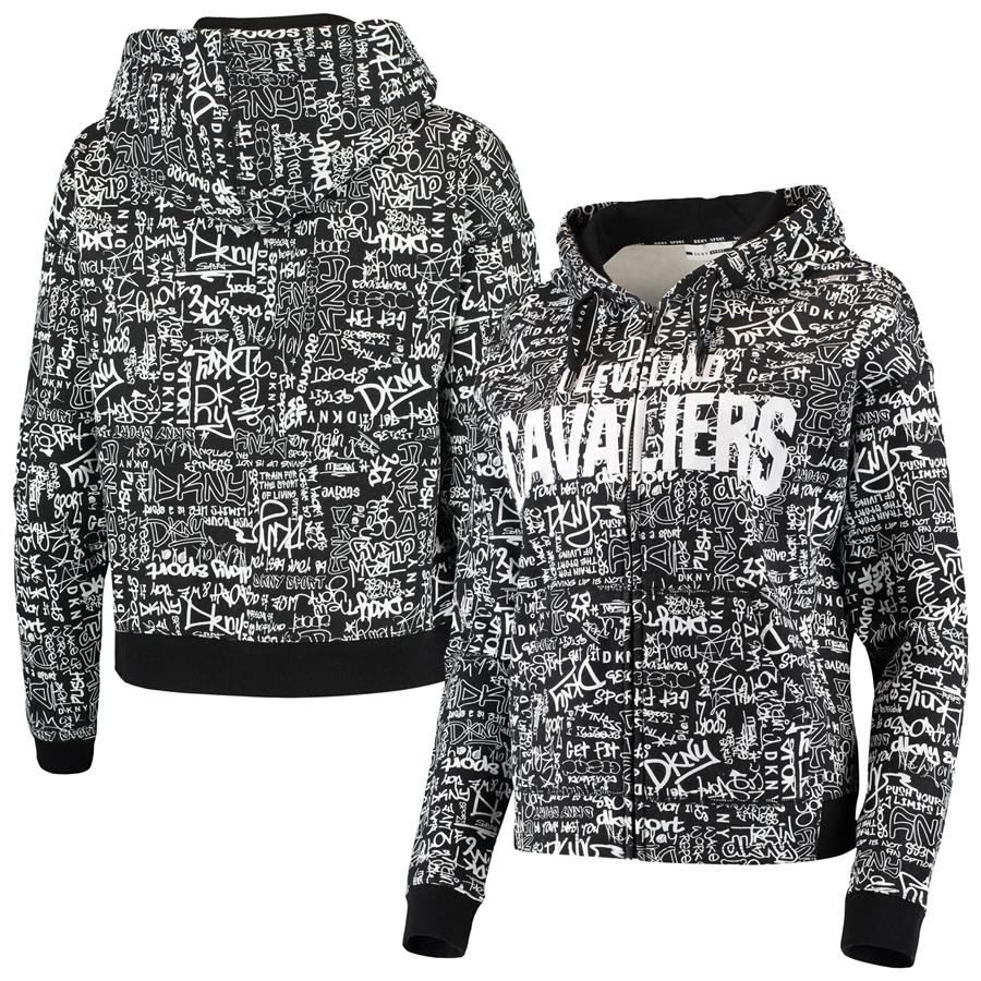 Cleveland Cavaliers DKNY Sport Women's Urban Full-Zip Hoodie - Black