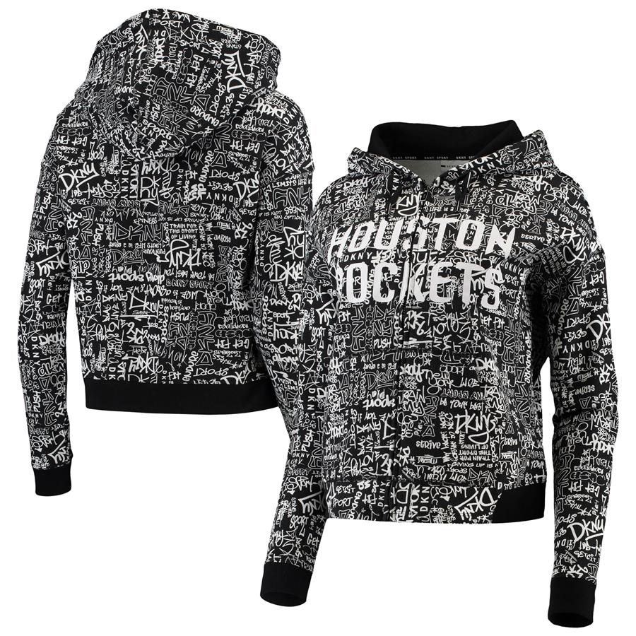 Houston Rockets DKNY Sport Women's Urban Full-Zip Hoodie - Black