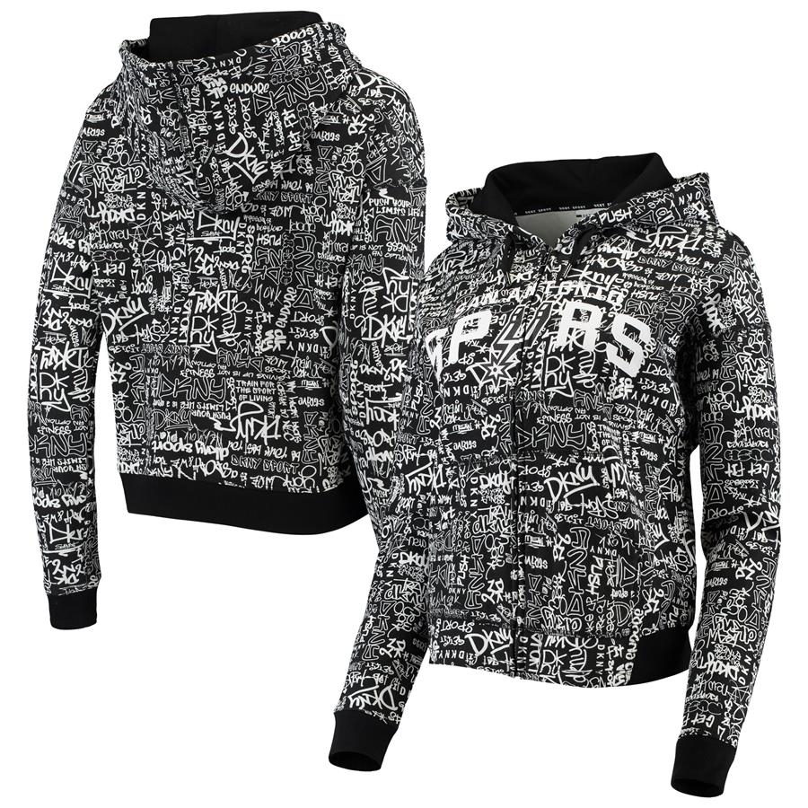 San Antonio Spurs DKNY Sport Women's Urban Pullover Hoodie - Black