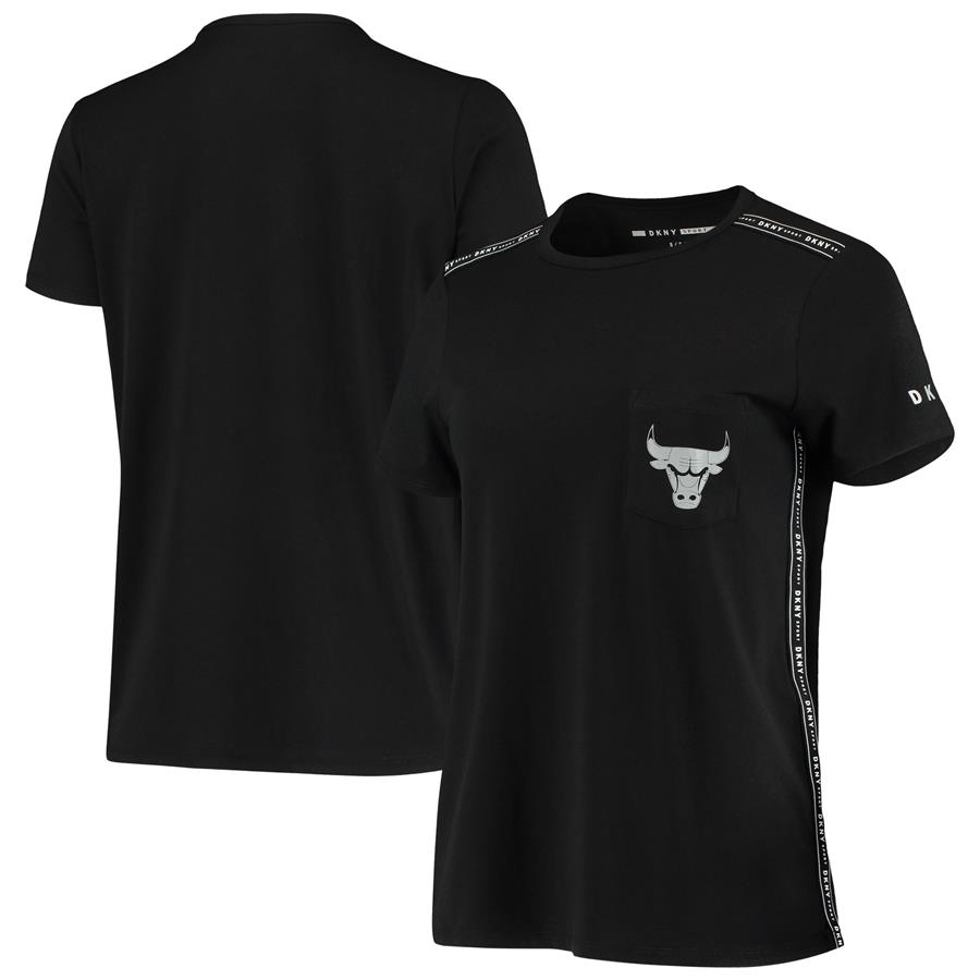 Chicago Bulls DKNY Sport Women's Donna Sport Pocket Tri-Blend T-Shirt - Black