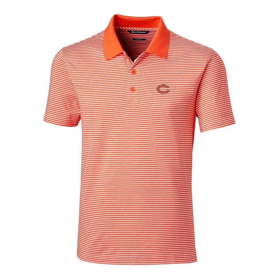 Chicago Bears Cutter & Buck Forge Tonal Stripe Tailored Fit Polo - Orange