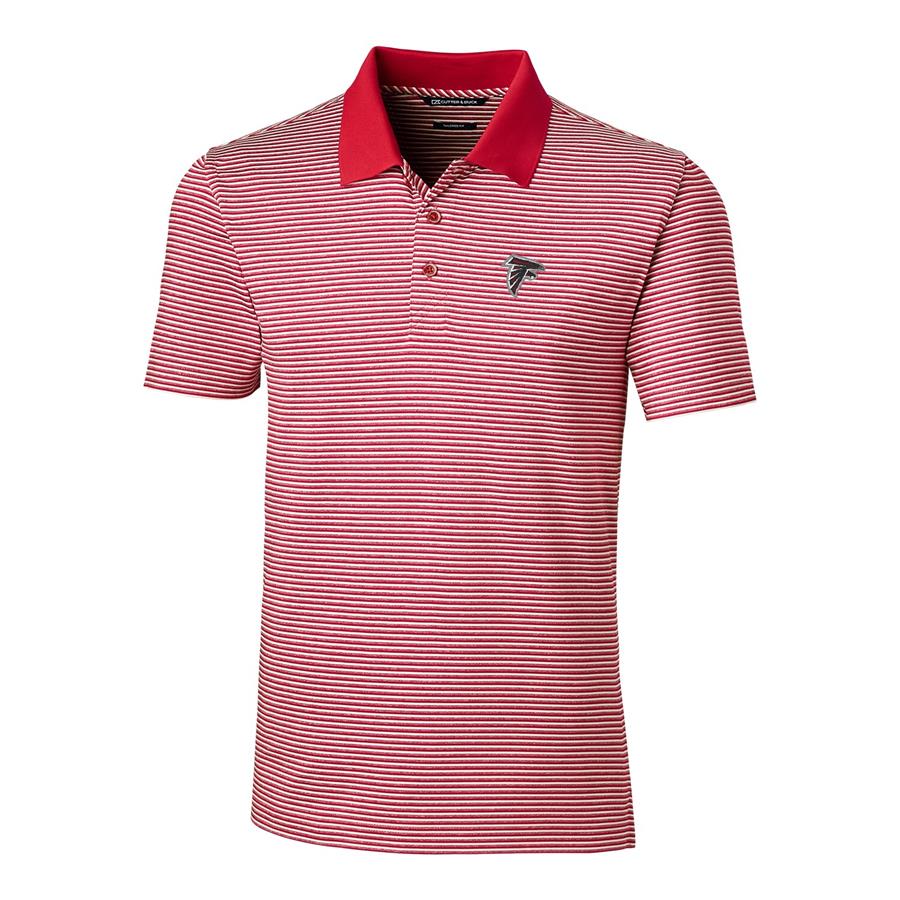 Atlanta Falcons Cutter & Buck Forge Tonal Stripe Tailored Fit Polo - Red