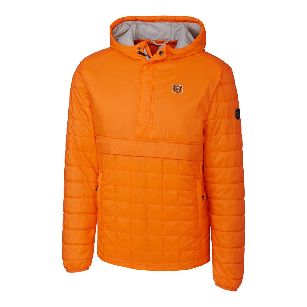 Cincinnati Bengals Cutter & Buck Rainier Hooded Half-Zip Pullover Jacket - Orange